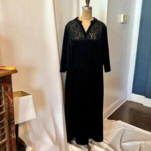 Black Velvet and Lace Dress